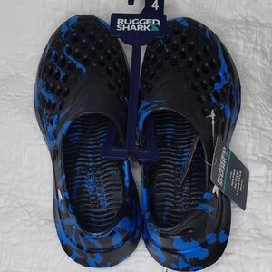 Rugged Shark Blue and Black Boys Water Shoes Sz 4